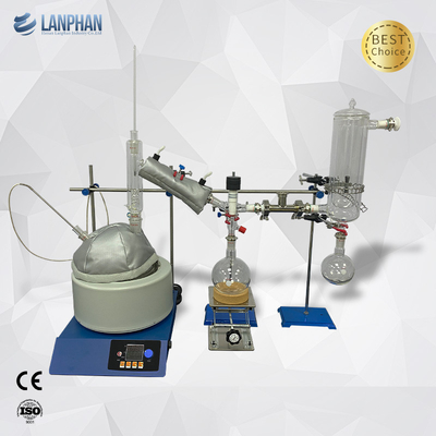 Υψηλός εξοπλισμός απόσταξης πορειών Borosilicate κενός κοντός για το εργαστήριο 5L